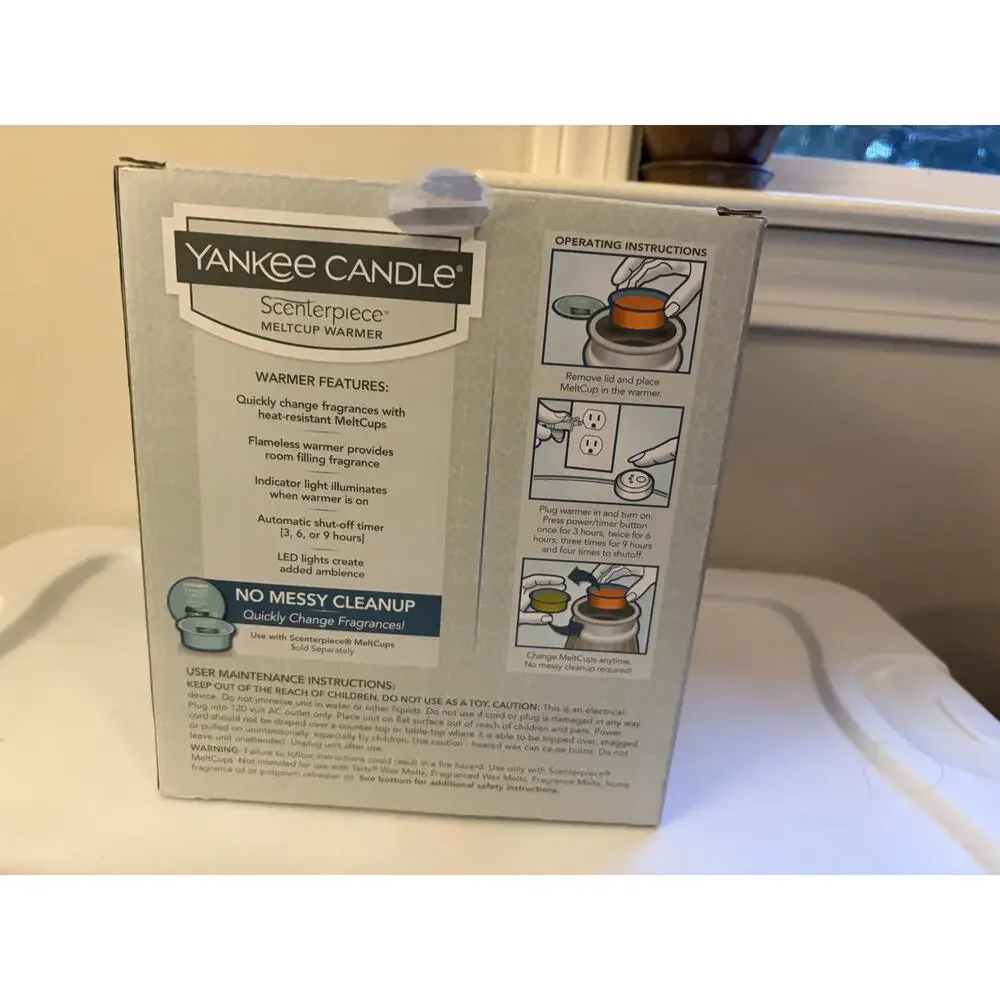 Yankee Candle Scenterpiece warmer NIB + 2 MeltCups: Pink Sands/magic Cookie